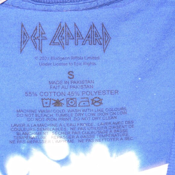 NWOT- Def Leppard Leopard Blue Tie Dye Band T Shirt Size  Small - Picture 3 of 5